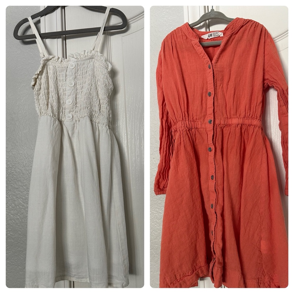 Girls linen blend size 6 dresses